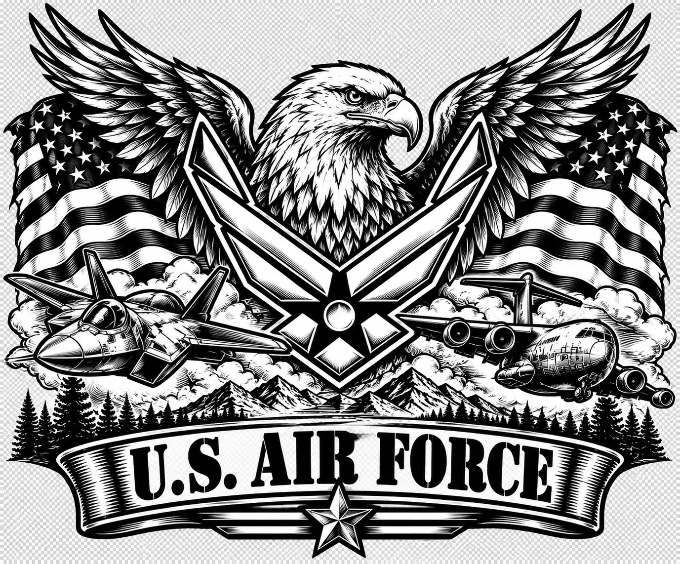 U.S. Air Force artwork by R&K Custom Laser Engraving
