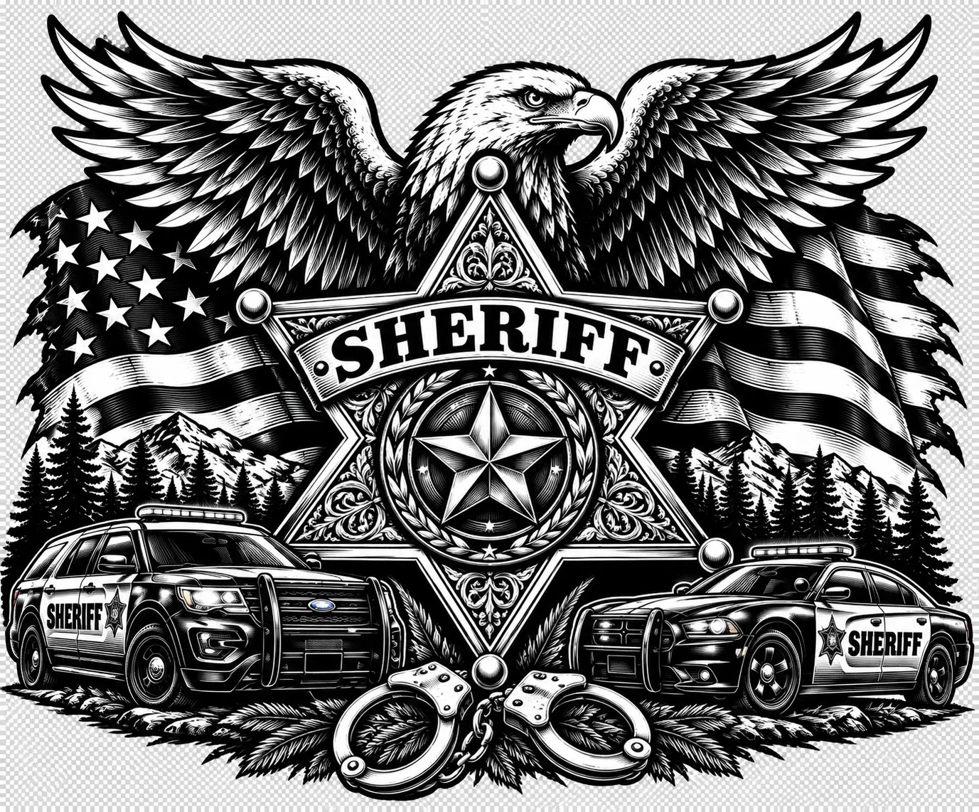 Sheriff Design artwork by R&K Custom Laser Engraving