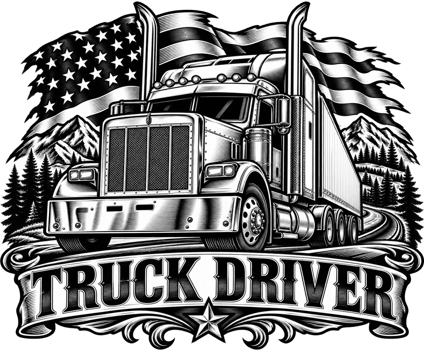 Truck Driver artwork by R&K Custom Laser Engraving