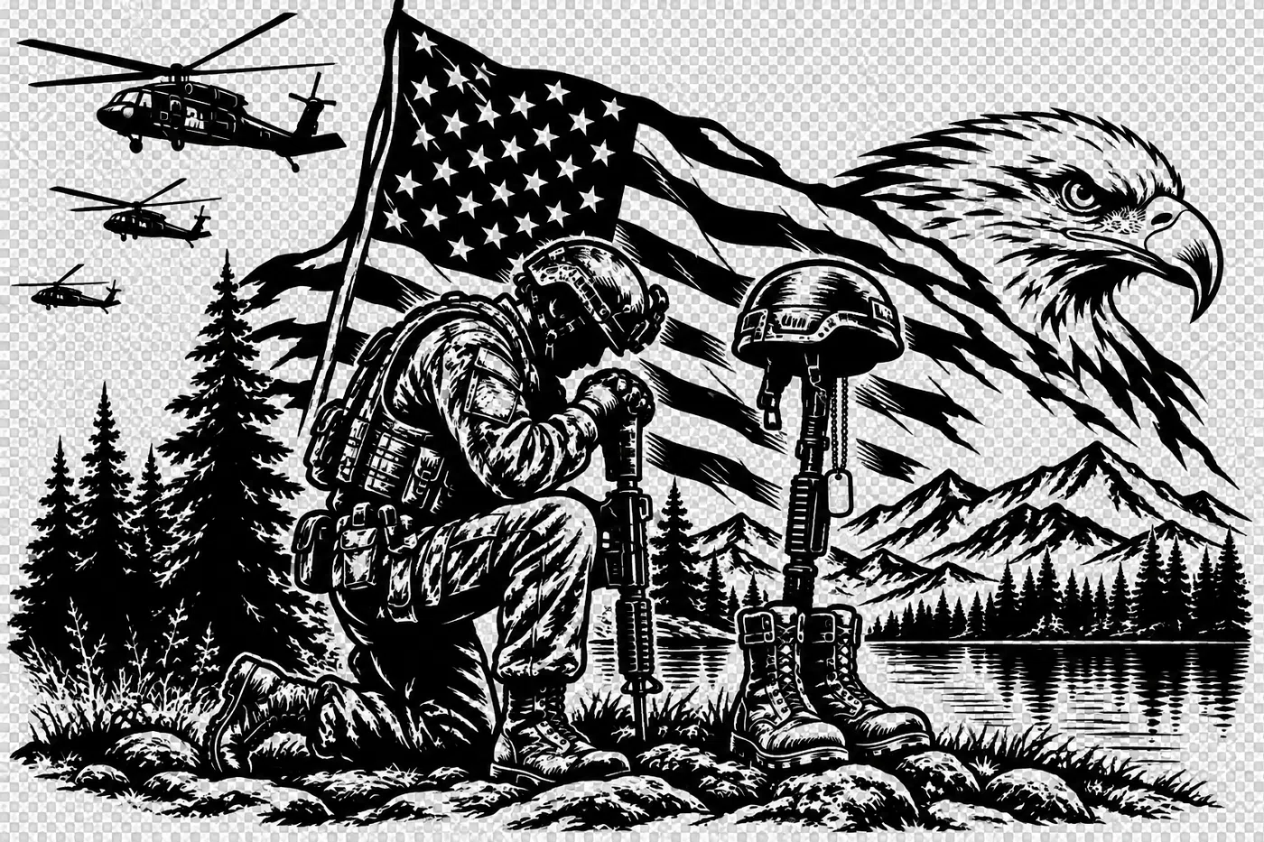 Veteran Tribute artwork by R&K Custom Laser Engraving